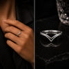 Essence Stackable V Silver Ring